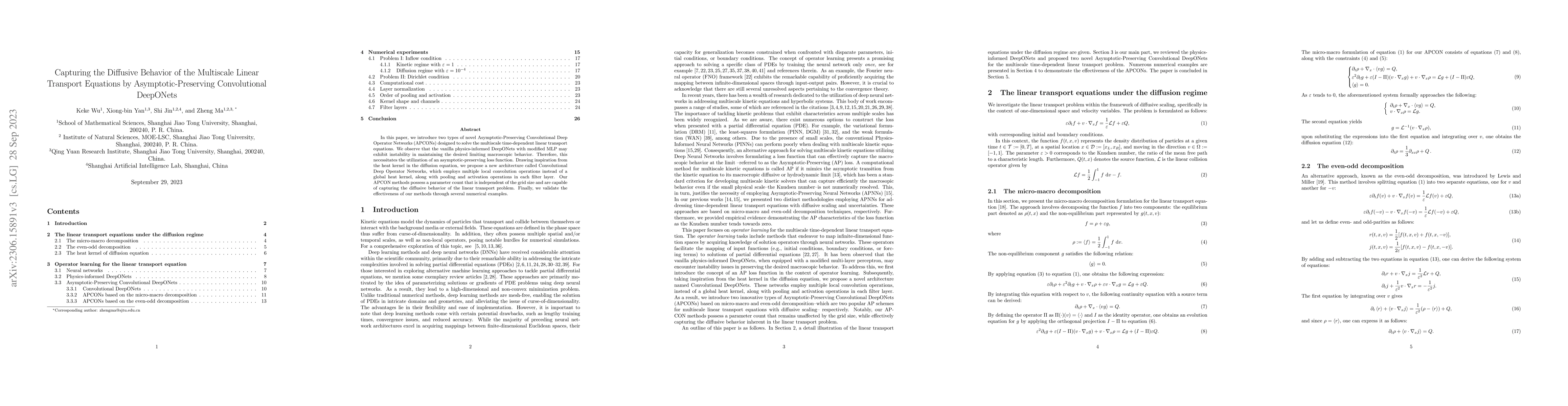 Thumbnail for Capturing the Diffusive Behavior of the Multiscale Linear Transport
  Equations by Asymptotic-Preserving Convolutional DeepONets
