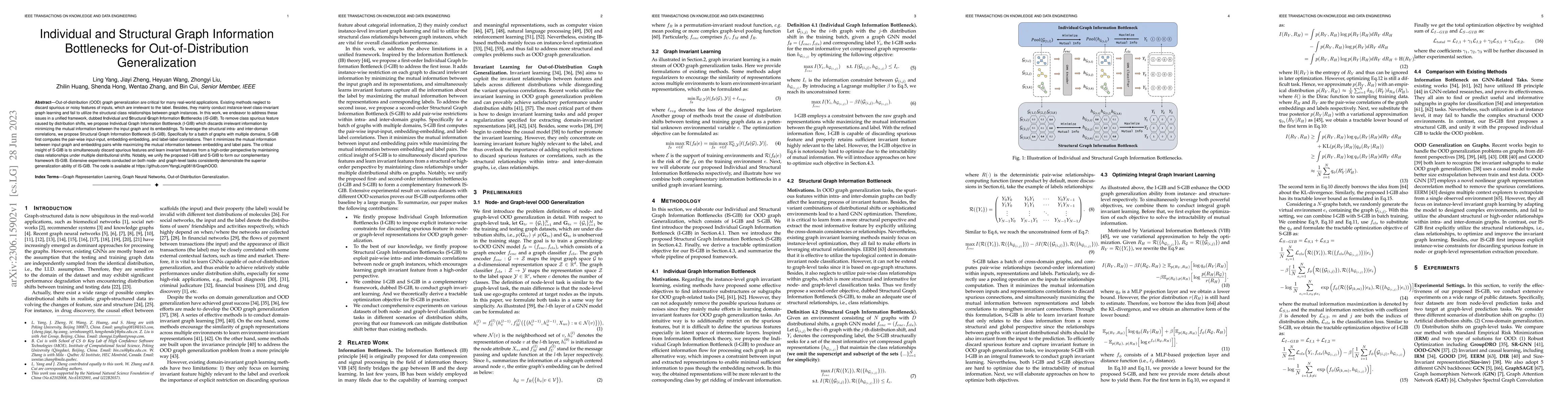 Thumbnail for Individual and Structural Graph Information Bottlenecks for
  Out-of-Distribution Generalization