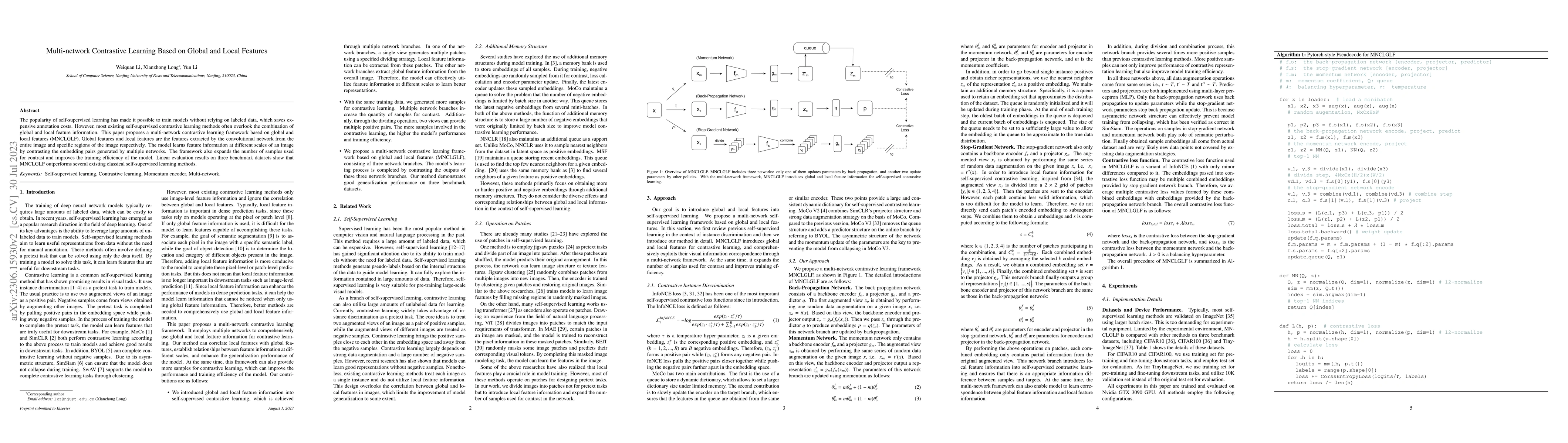 Thumbnail for Multi-network Contrastive Learning Based on Global and Local
  Representations