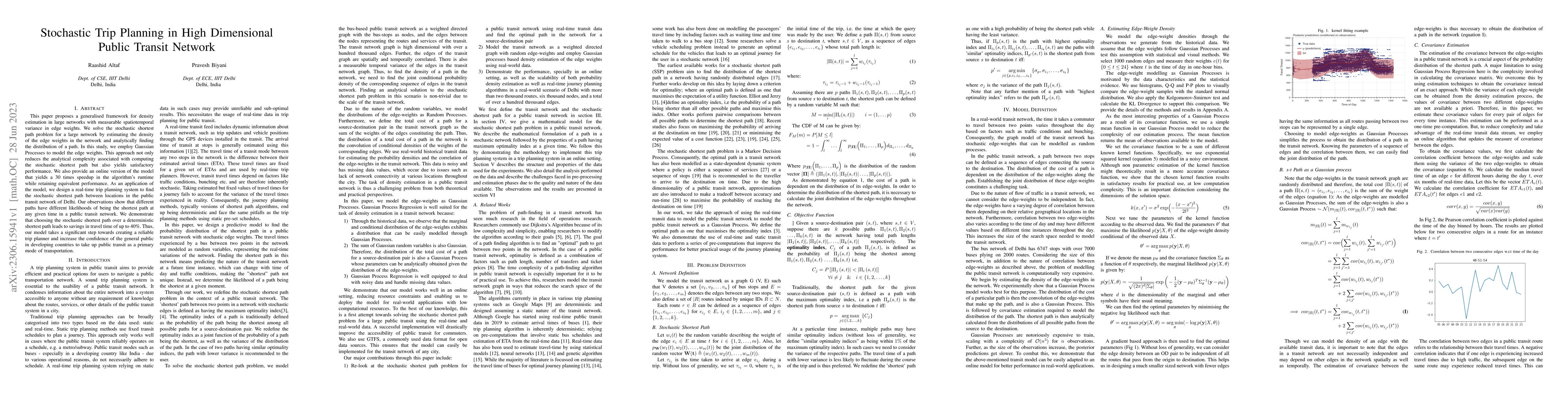 Thumbnail for Stochastic Trip Planning in High Dimensional Public Transit Network
