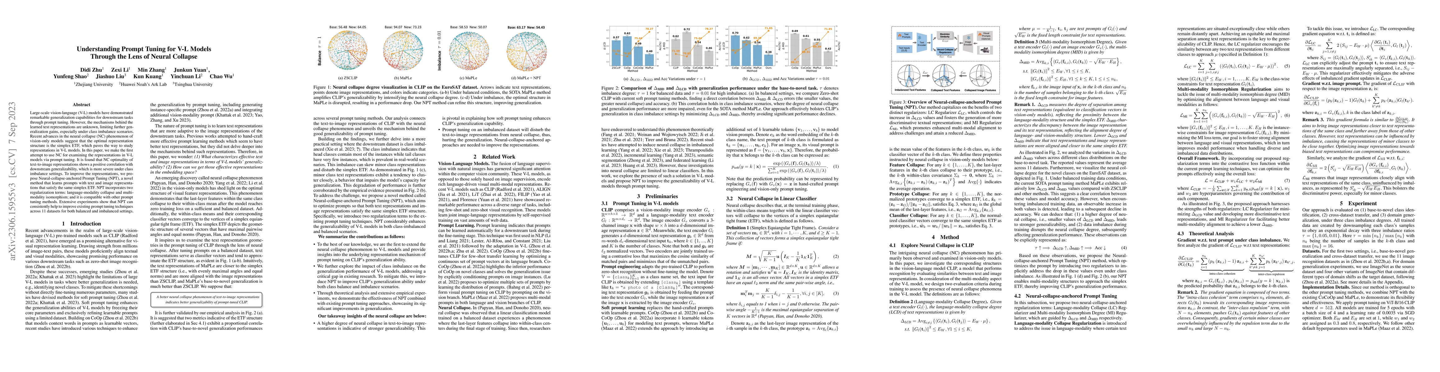 Thumbnail for Understanding Prompt Tuning for V-L Models Through the Lens of Neural
  Collapse