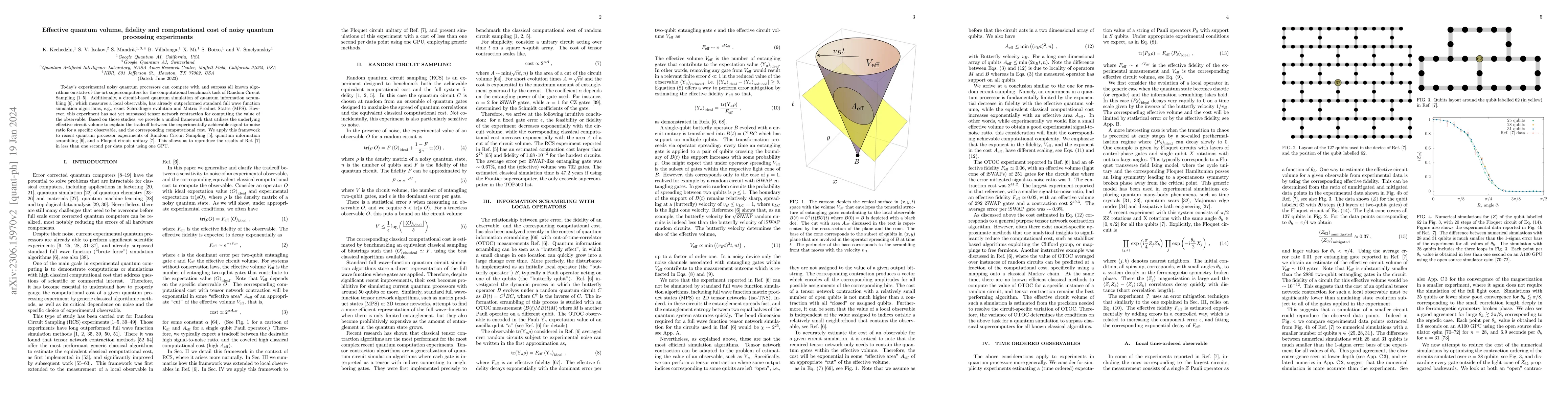 Thumbnail for Effective quantum volume, fidelity and computational cost of noisy
  quantum processing experiments