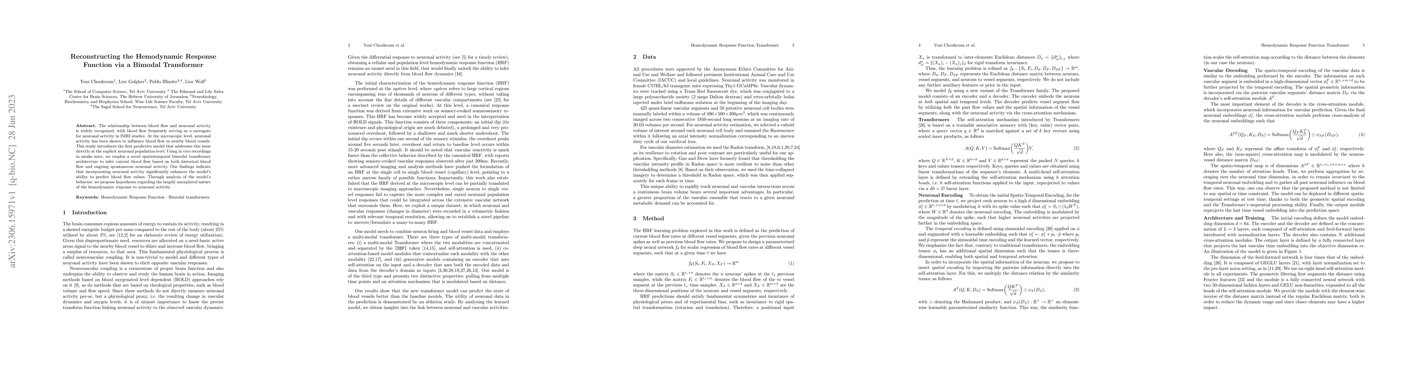 Thumbnail for Reconstructing the Hemodynamic Response Function via a Bimodal
  Transformer