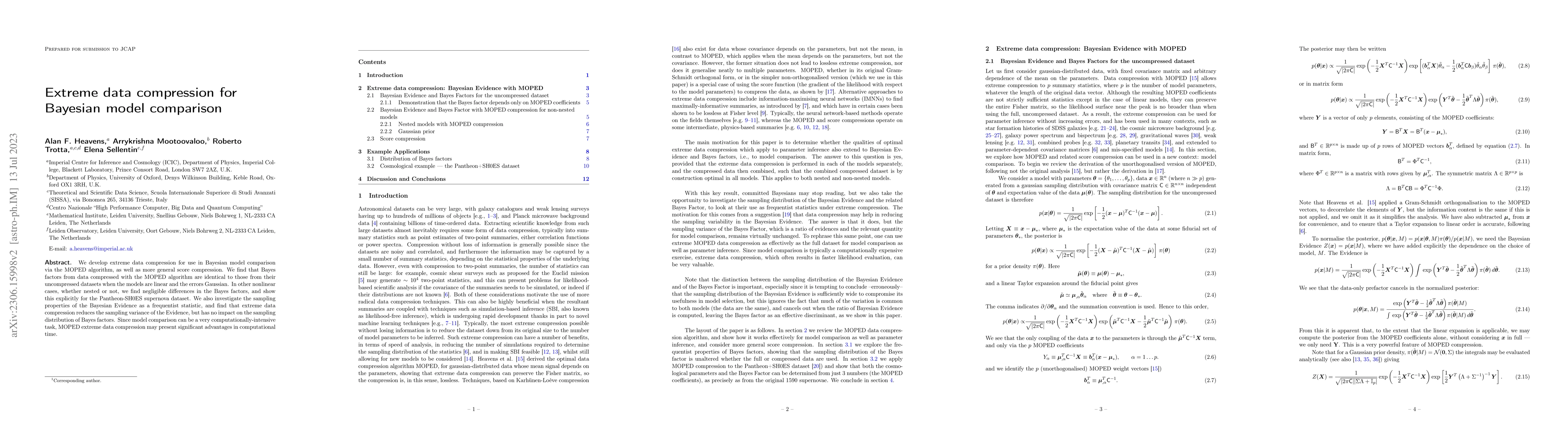 Thumbnail for Extreme data compression for Bayesian model comparison