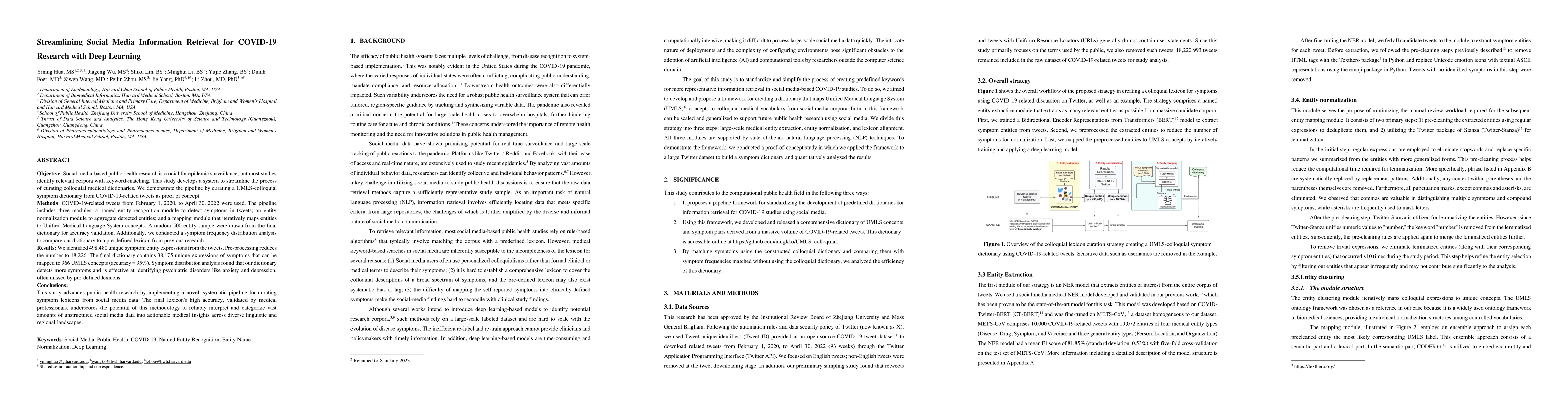 Thumbnail for Streamlining Social Media Information Retrieval for COVID-19 Research
  with Deep Learning