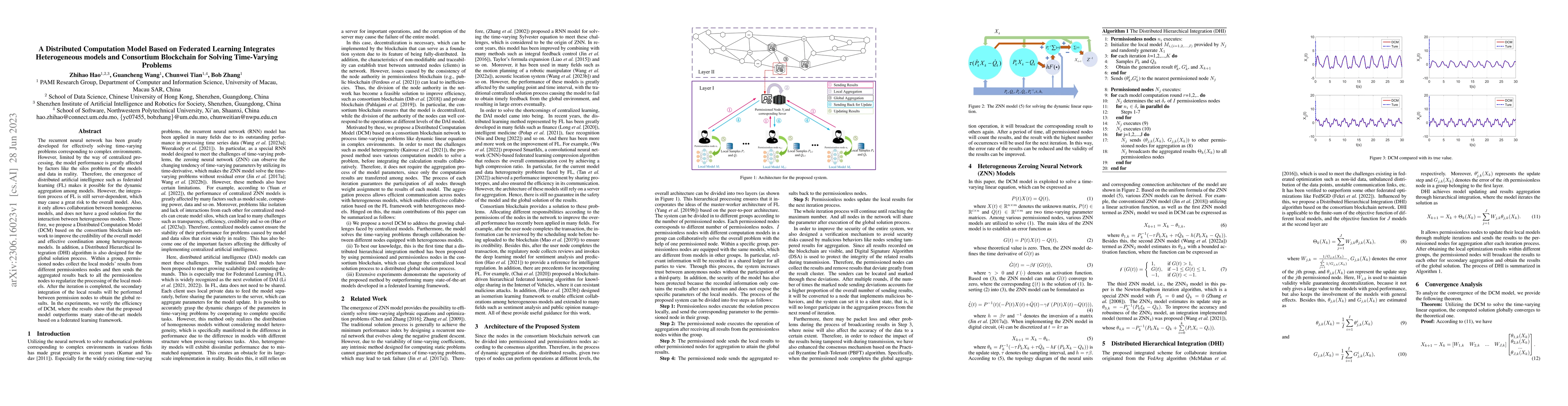 Thumbnail for A Distributed Computation Model Based on Federated Learning Integrates
  Heterogeneous models and Consortium Blockchain for Solving Time-Varying
  Problems