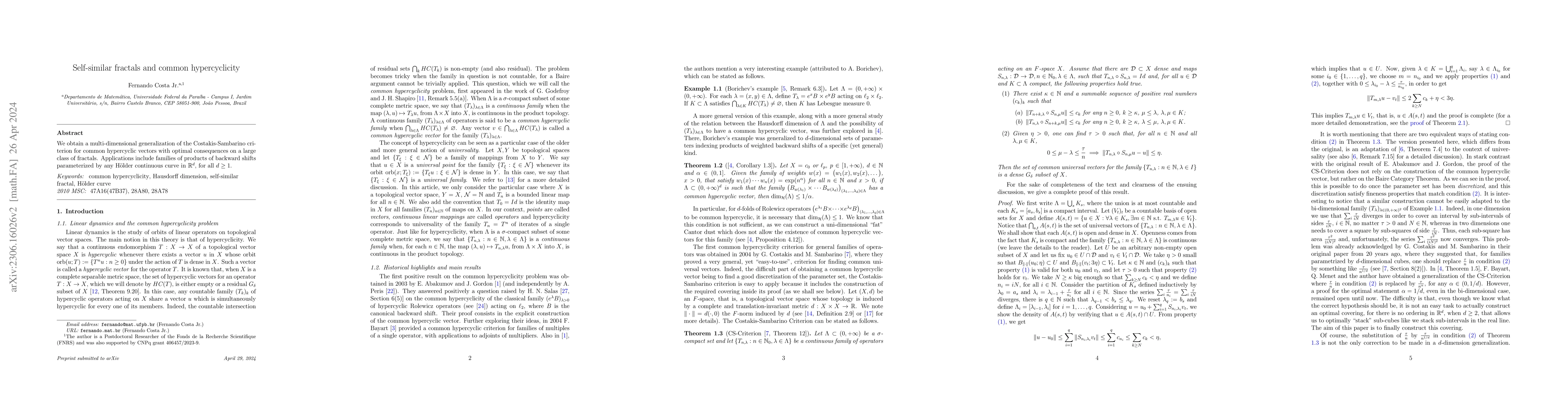 Thumbnail for Self-similar fractals and common hypercyclicity