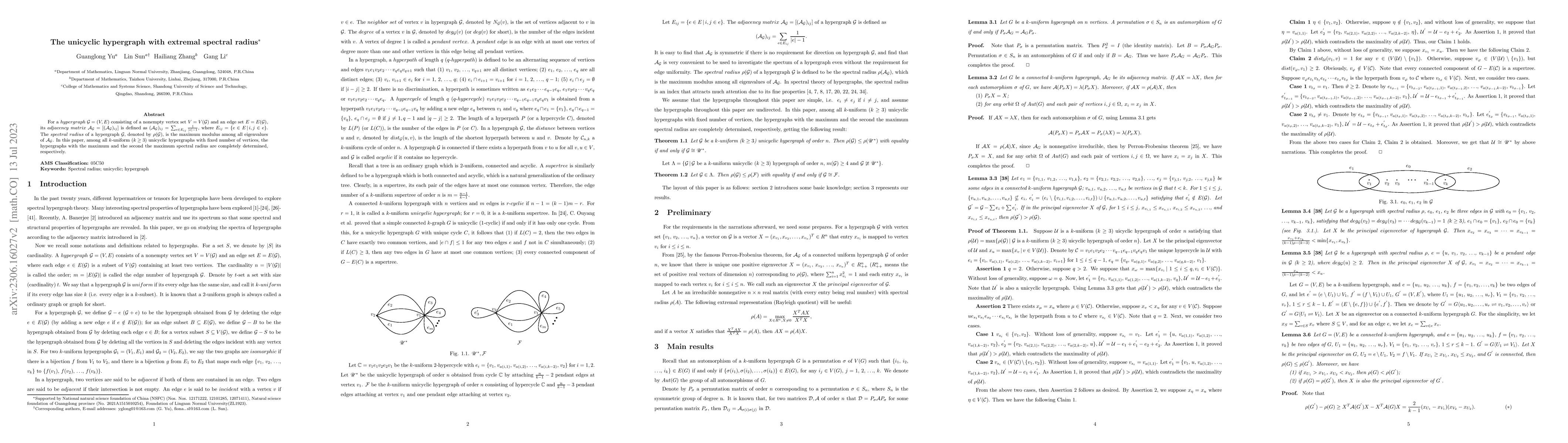Thumbnail for The unicyclic hypergraph with extremal spectral radius