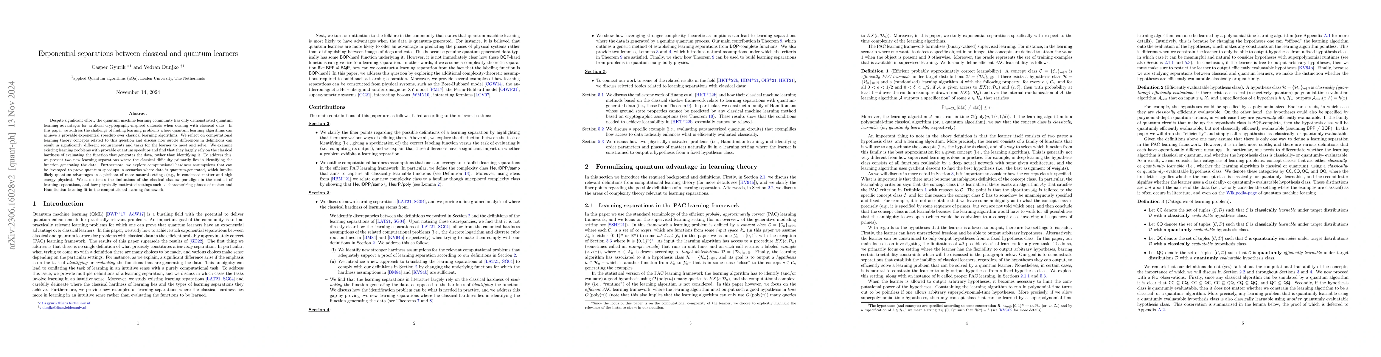 Thumbnail for Exponential separations between classical and quantum learners