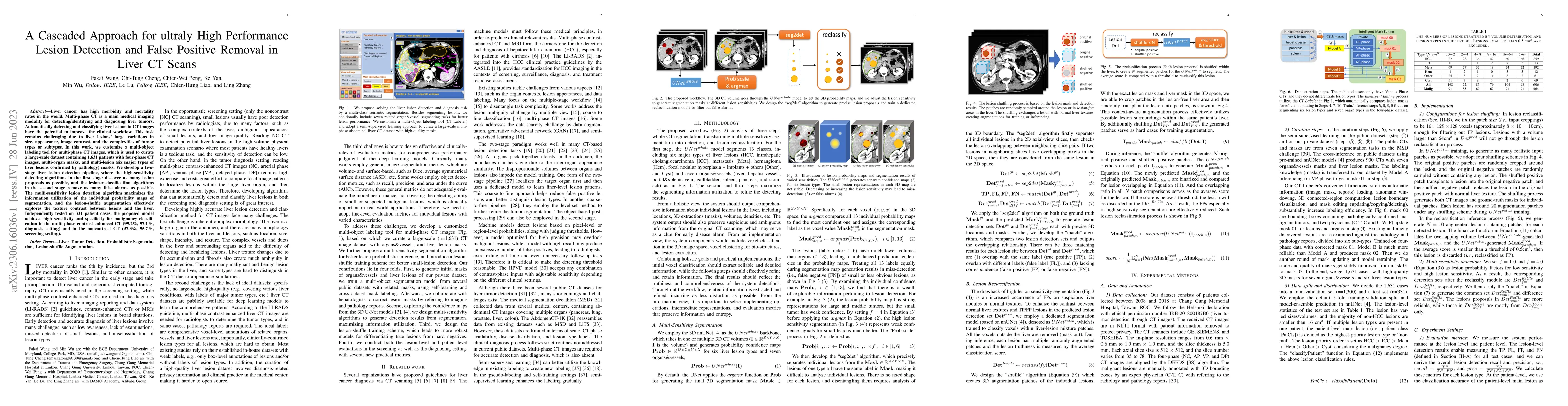 Thumbnail for A Cascaded Approach for ultraly High Performance Lesion Detection and
  False Positive Removal in Liver CT Scans
