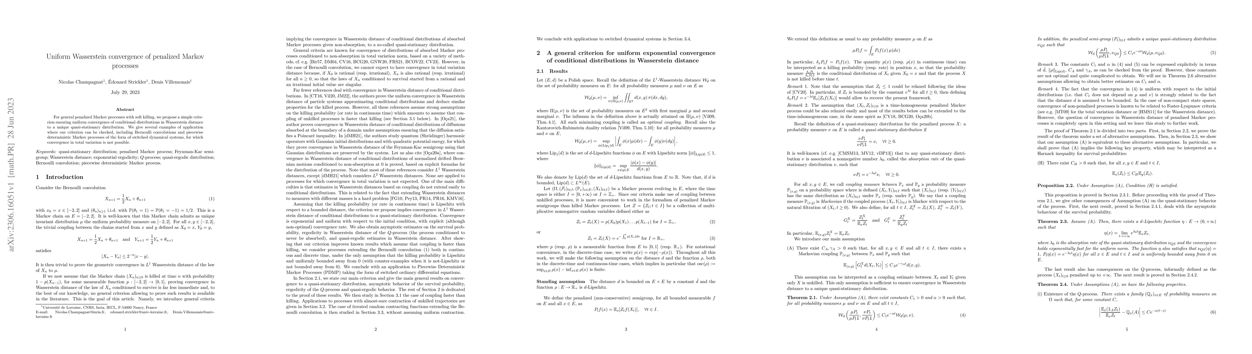 Thumbnail for Uniform Wasserstein convergence of penalized Markov processes