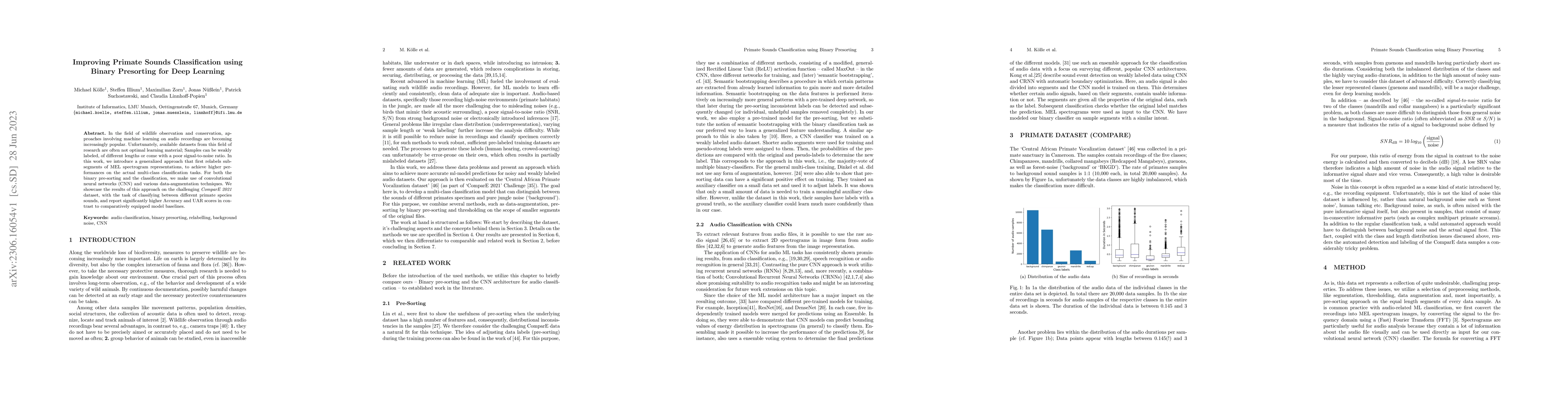 Thumbnail for Improving Primate Sounds Classification using Binary Presorting for Deep
  Learning
