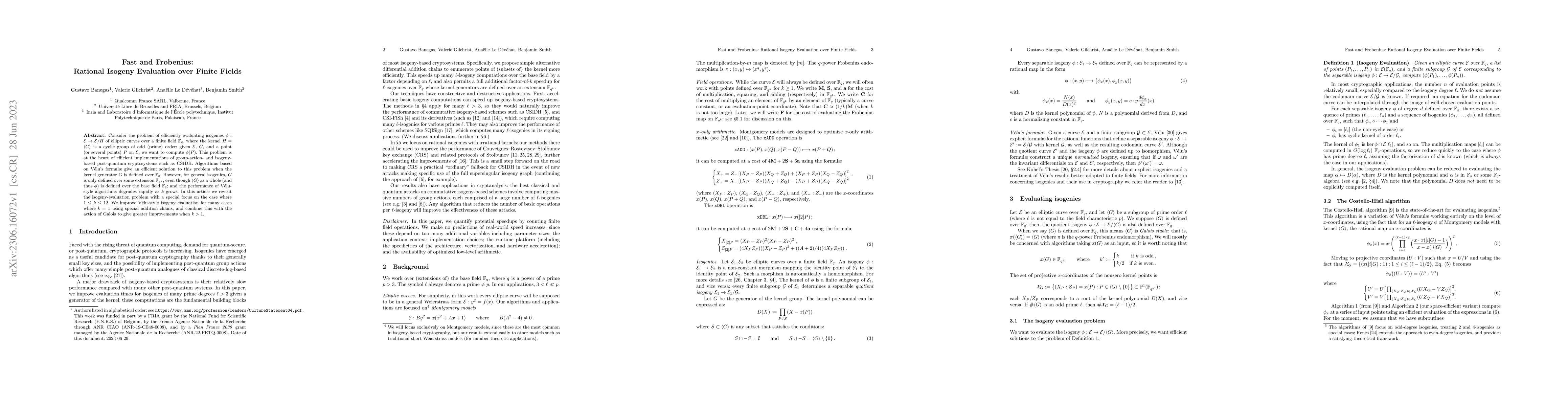 Thumbnail for Fast and Frobenius: Rational Isogeny Evaluation over Finite Fields