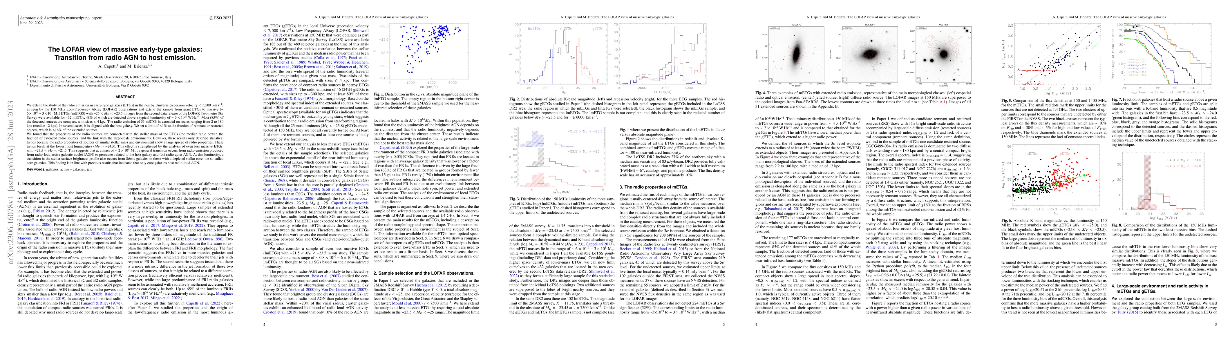 Thumbnail for The LOFAR view of massive early-type galaxies: Transition from radio AGN
  to host emission