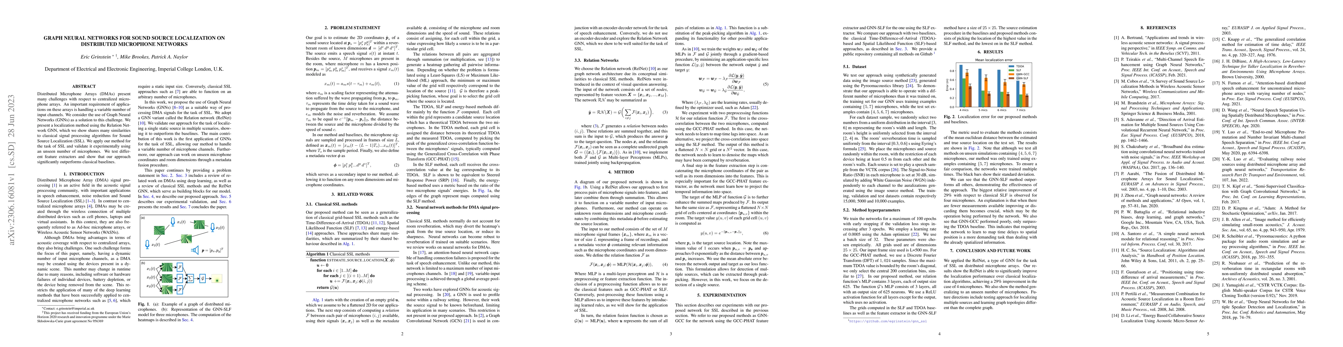 Thumbnail for Graph neural networks for sound source localization on distributed
  microphone networks