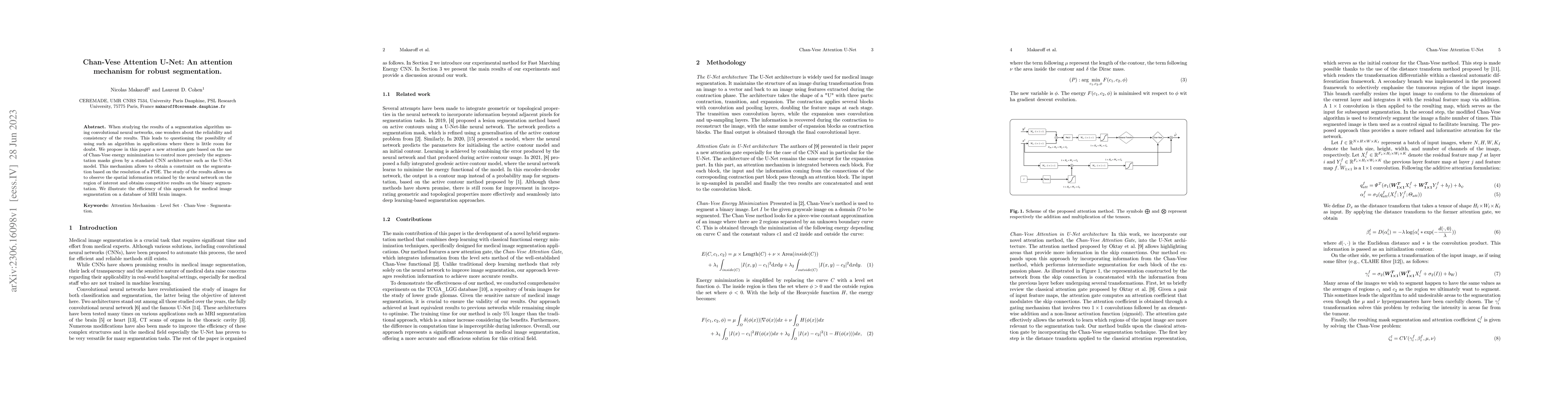 Thumbnail for Chan-Vese Attention U-Net: An attention mechanism for robust
  segmentation