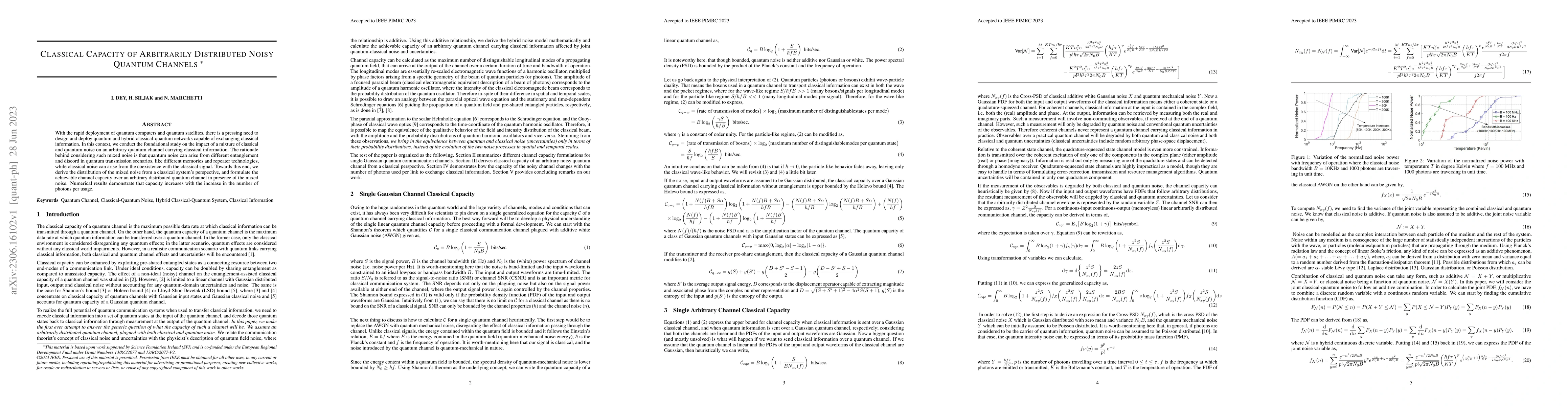 Thumbnail for Classical Capacity of Arbitrarily Distributed Noisy Quantum Channels