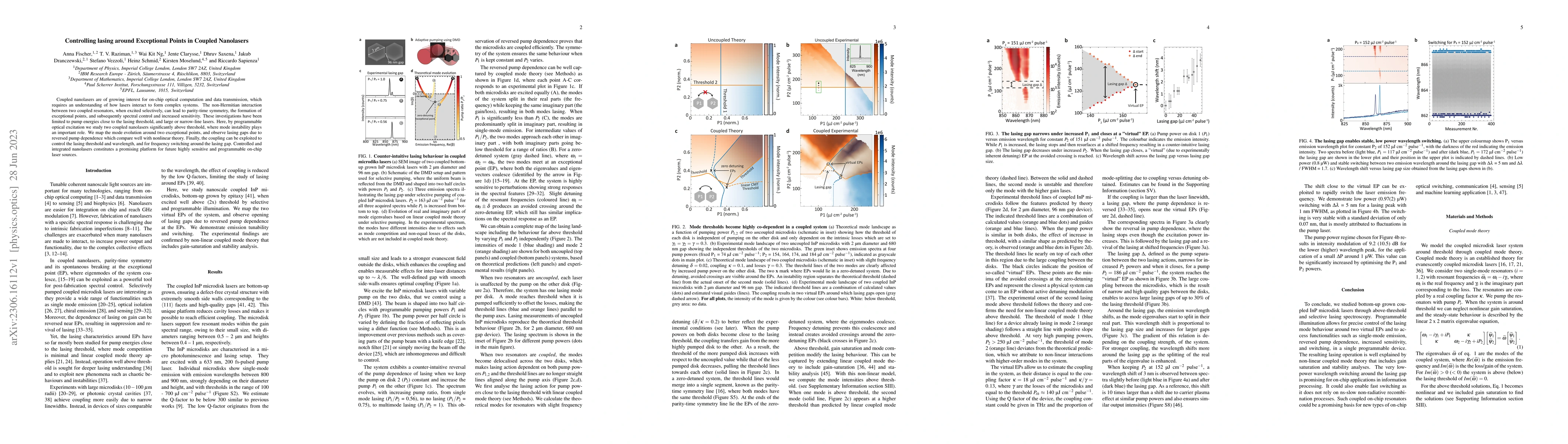 Thumbnail for Controlling lasing around Exceptional Points in Coupled Nanolasers