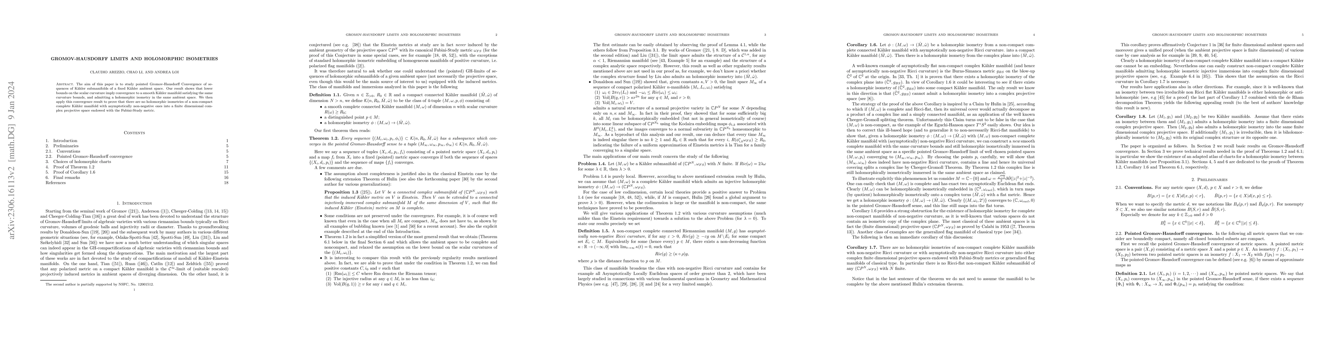 Thumbnail for Gromov-Hausdorff limits and Holomorphic isometries