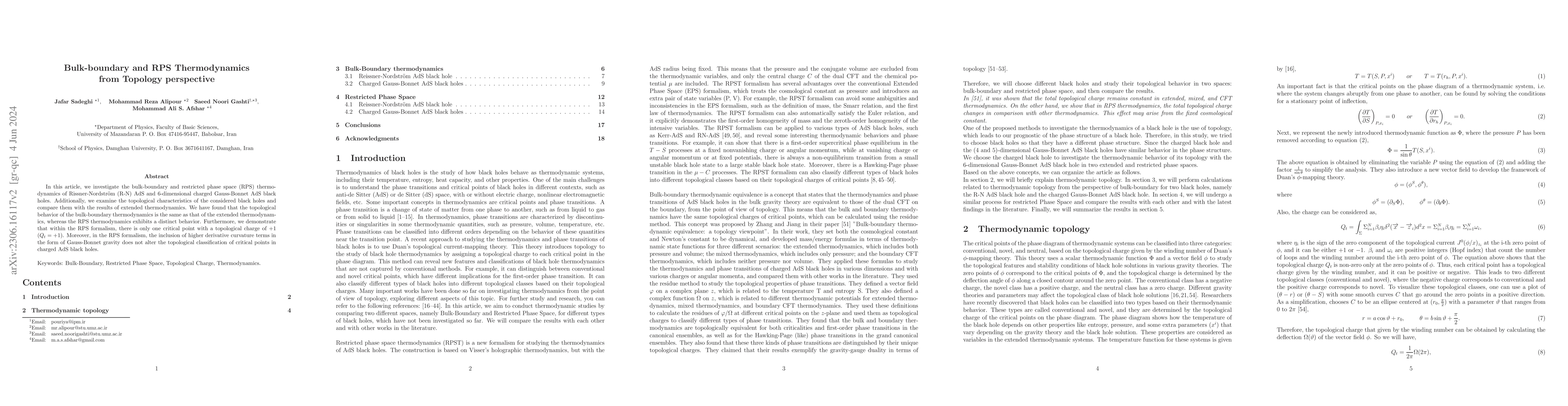Thumbnail for Bulk-boundary and RPS Thermodynamics from Topology perspective