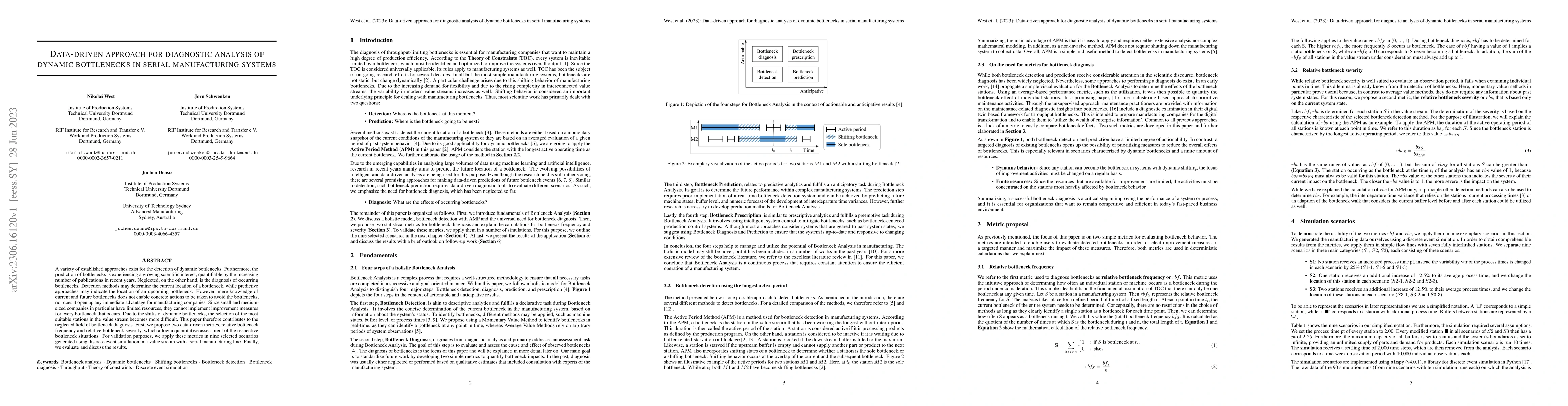 Thumbnail for Data-driven approach for diagnostic analysis of dynamic bottlenecks in
  serial manufacturing systems