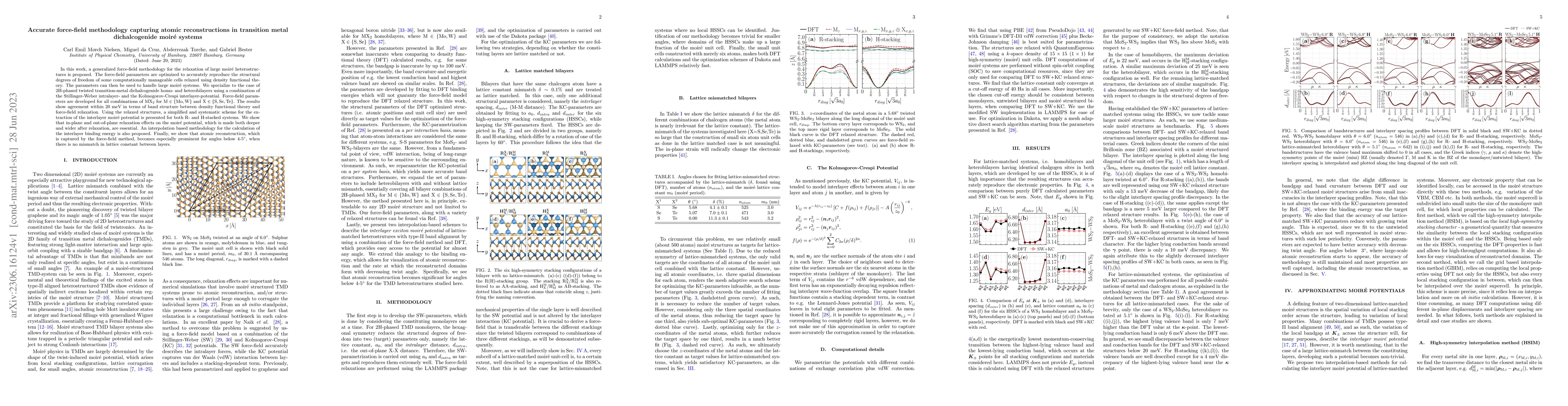 Thumbnail for Accurate force-field methodology capturing atomic reconstructions in
  transition metal dichalcogenide moir\'e systems
