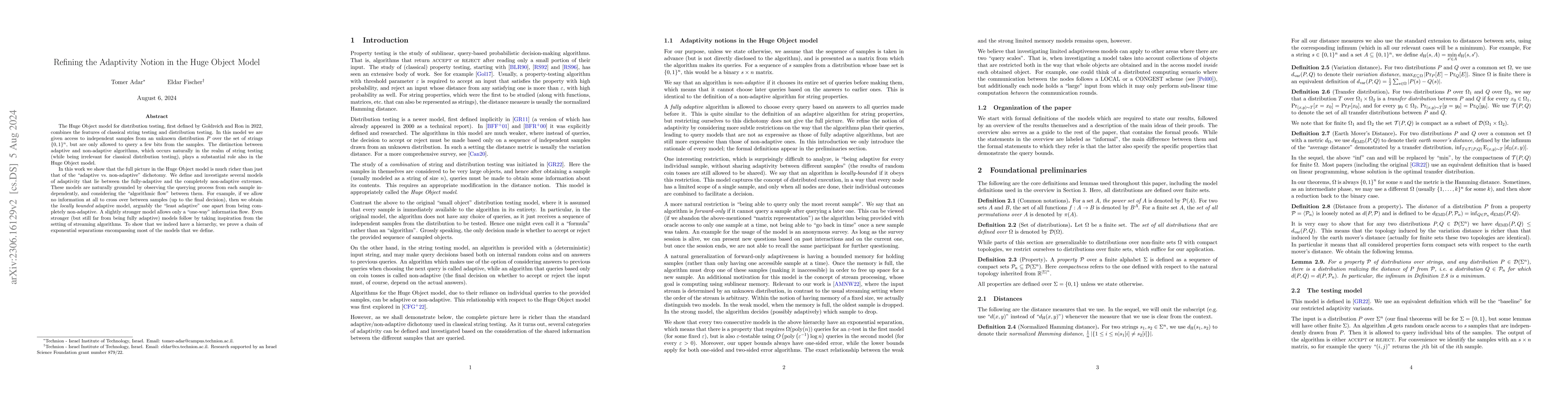 Thumbnail for Refining the Adaptivity Notion in the Huge Object Model