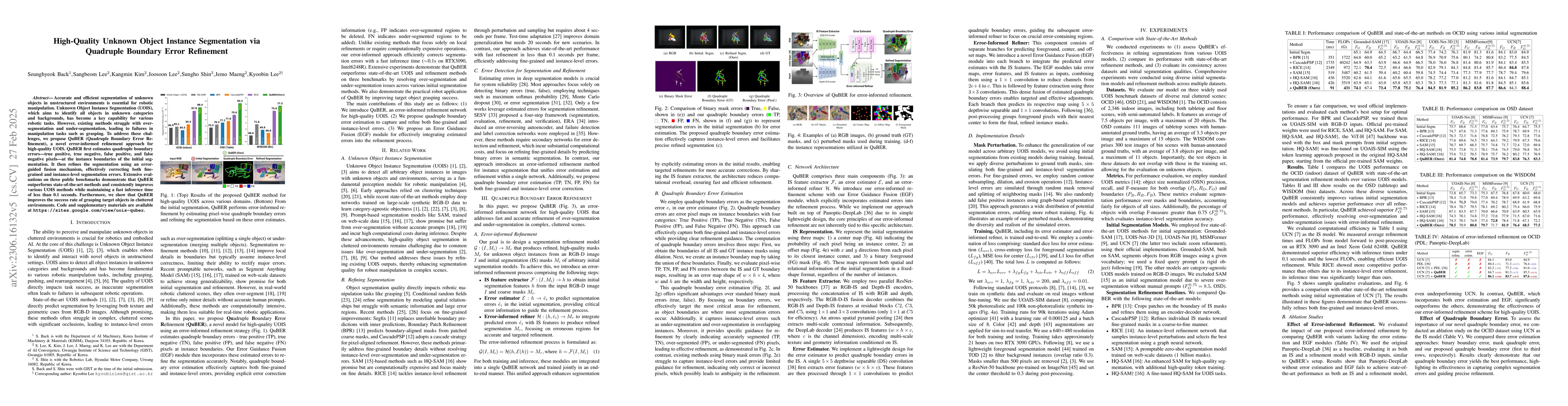 Thumbnail for Fast and Accurate Unknown Object Instance Segmentation through
  Error-Informed Refinement