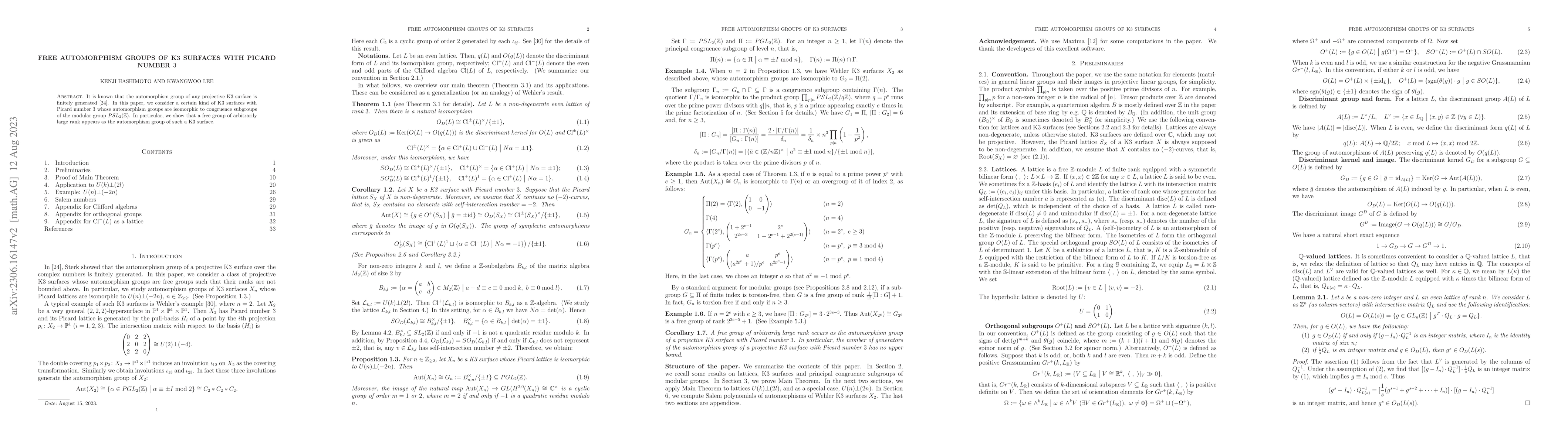 Thumbnail for Free automorphism groups of K3 surfaces with Picard number 3