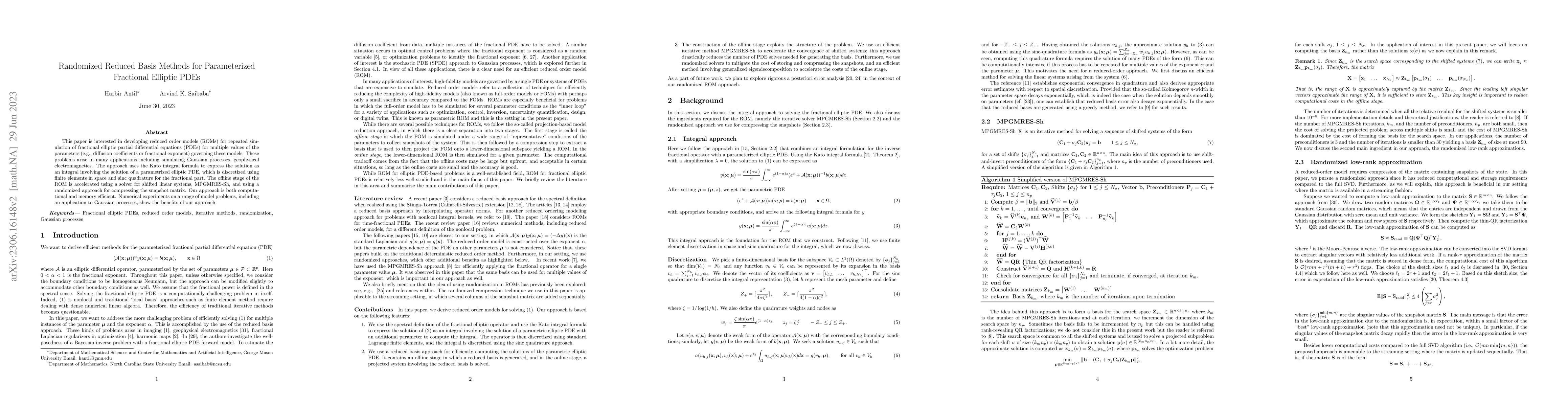Thumbnail for Randomized Reduced Basis Methods for Parameterized Fractional Elliptic
  PDEs