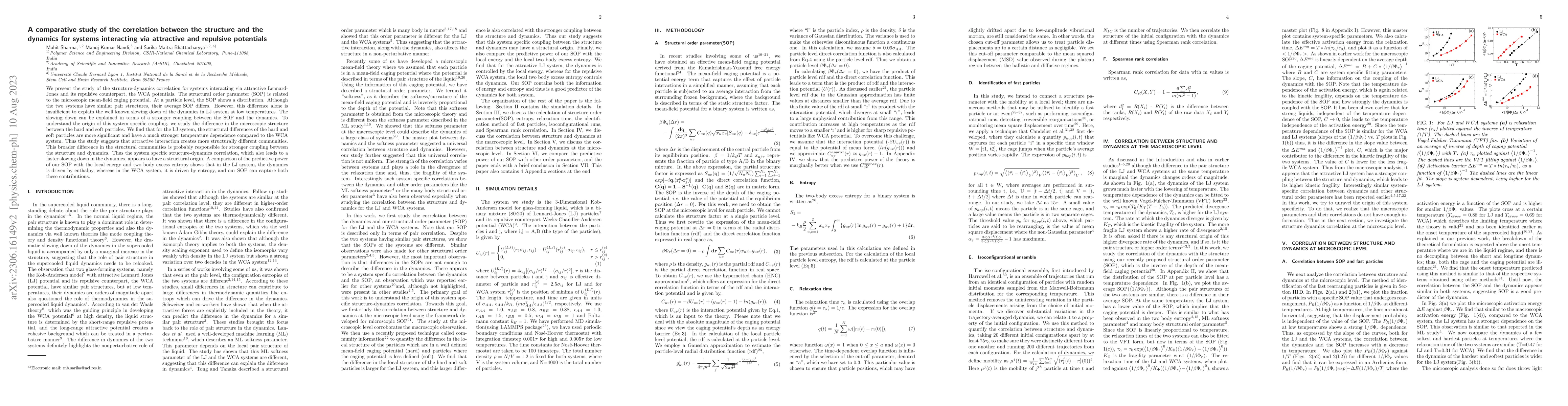 Thumbnail for A comparative study of the correlation between the structure and the
  dynamics for systems interacting via attractive and repulsive potentials