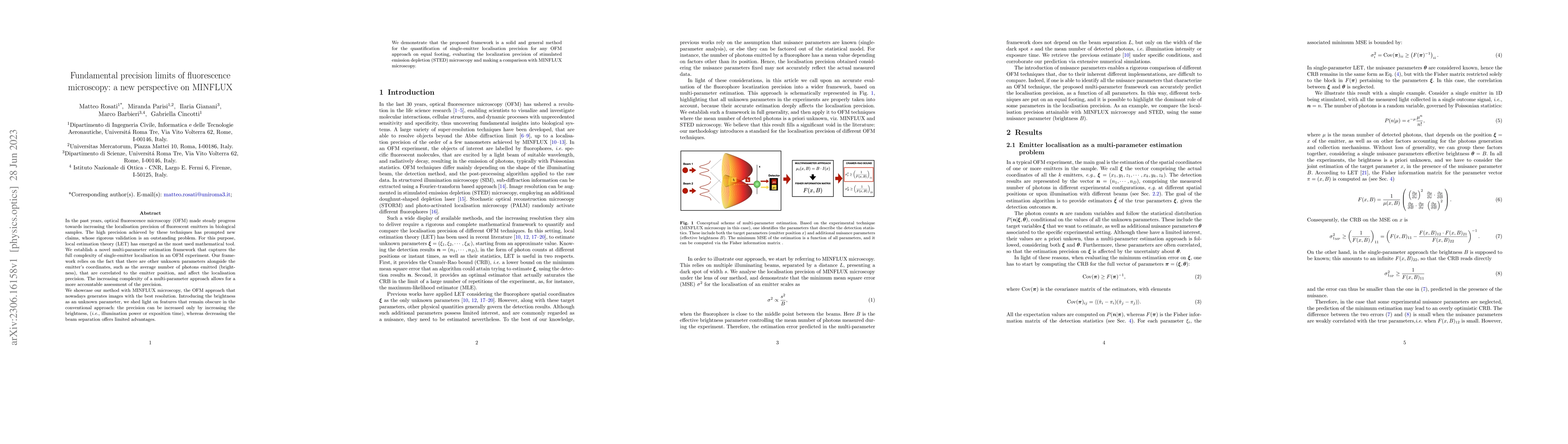 Thumbnail for Fundamental precision limits of fluorescence microscopy: a new
  perspective on MINFLUX