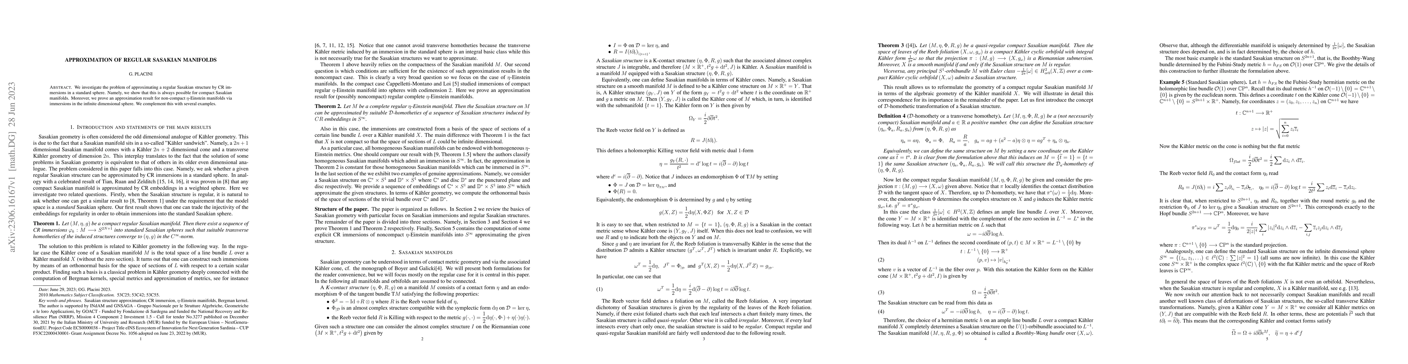 Thumbnail for Approximation of Regular Sasakian Manifolds