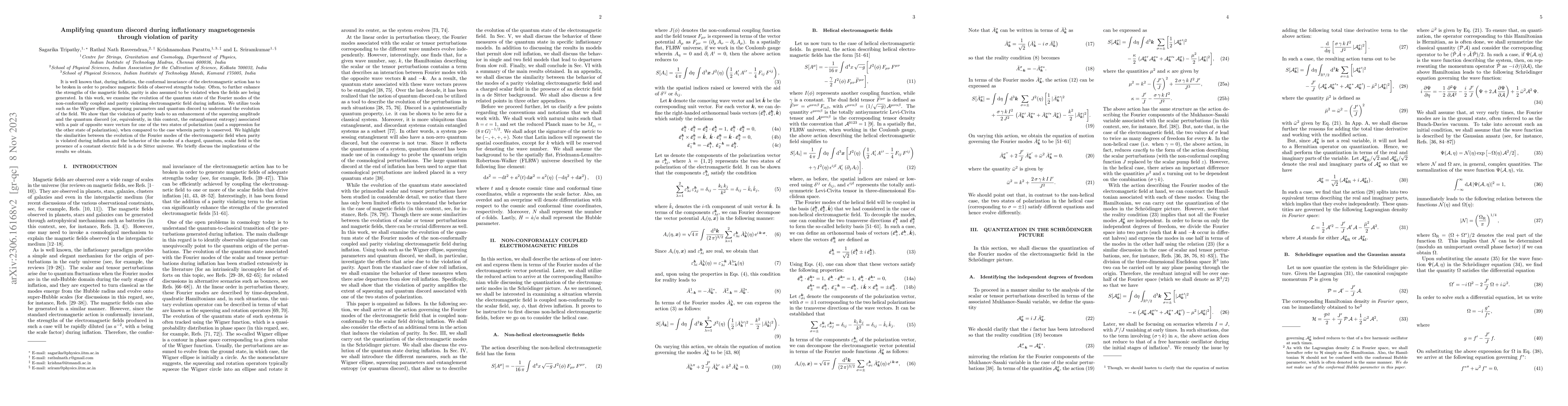 Thumbnail for Amplifying quantum discord during inflationary magnetogenesis through
  violation of parity