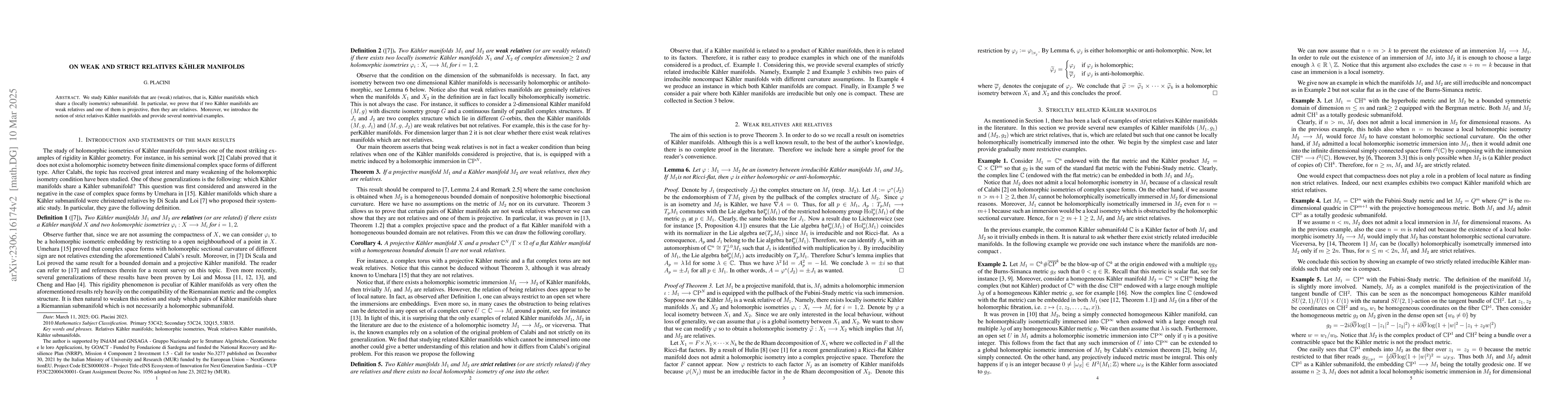 Thumbnail for On weak and strict relatives K\"ahler manifolds