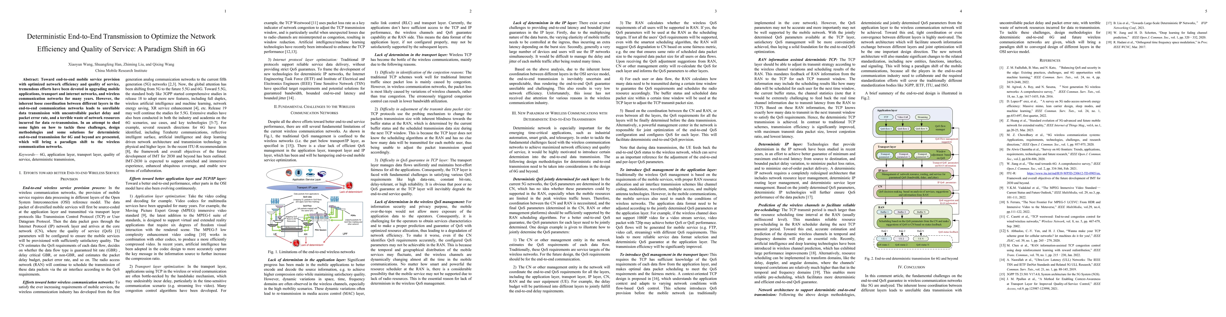 Thumbnail for Deterministic End-to-End Transmission to Optimize the Network Efficiency
  and Quality of Service: A Paradigm Shift in 6G