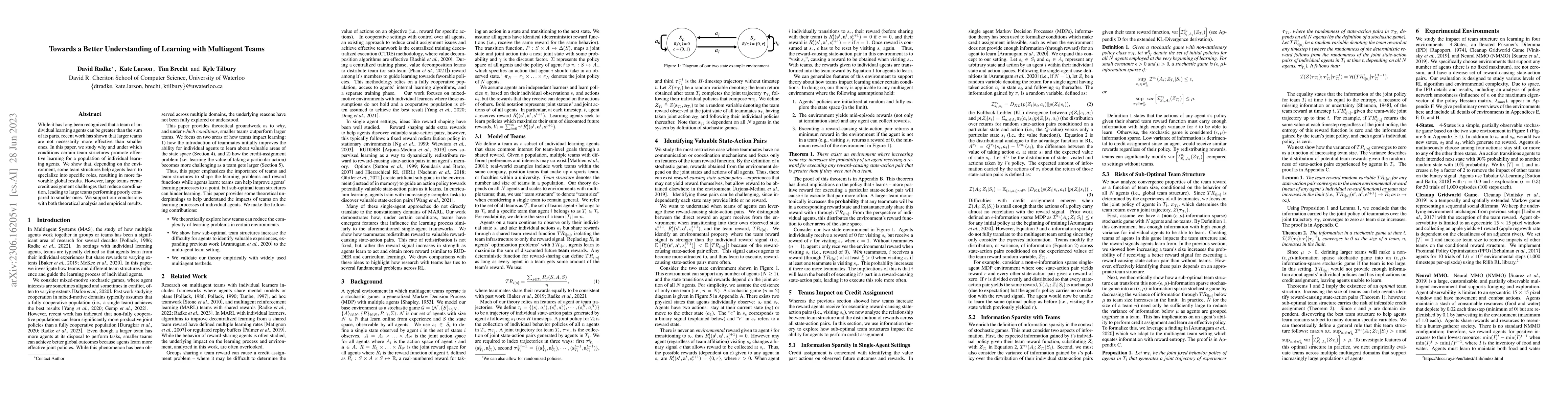 Thumbnail for Towards a Better Understanding of Learning with Multiagent Teams