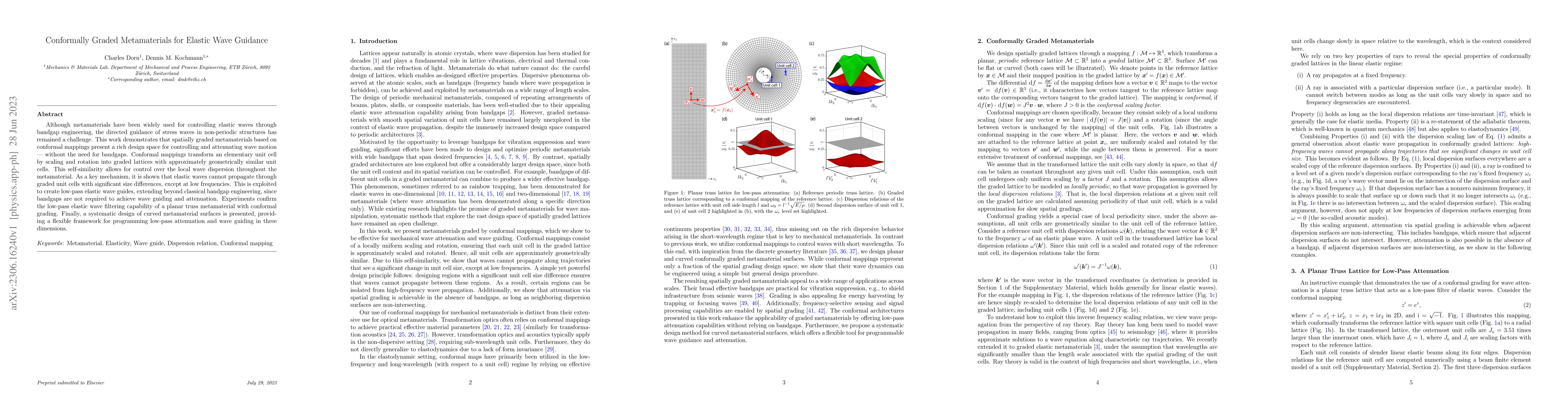 Thumbnail for Conformally Graded Metamaterials for Elastic Wave Guidance