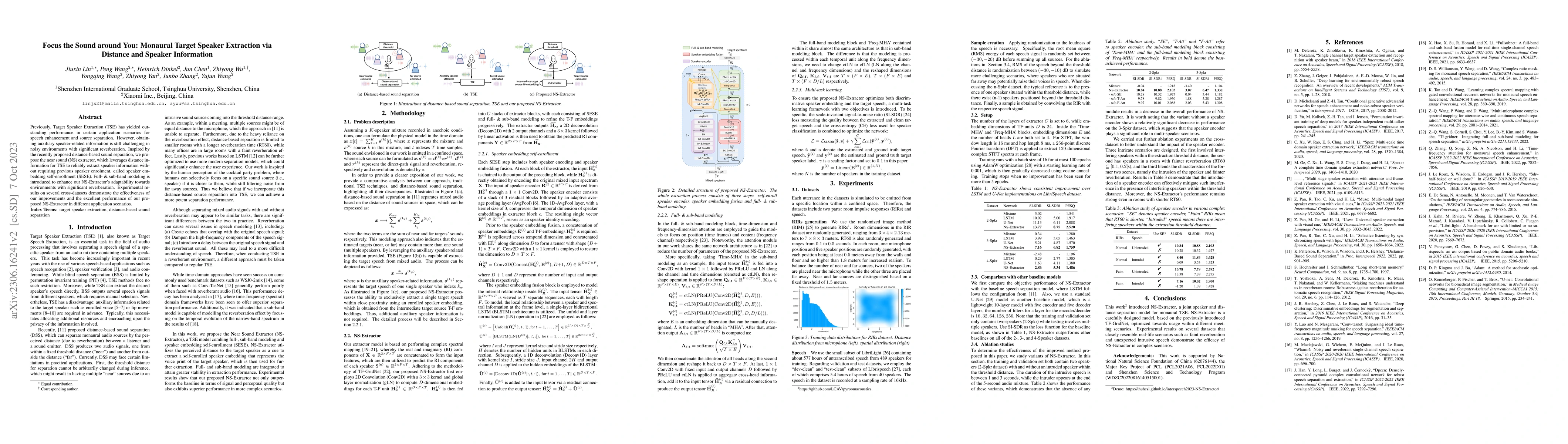 Thumbnail for Focus on the Sound around You: Monaural Target Speaker Extraction via
  Distance and Speaker Information