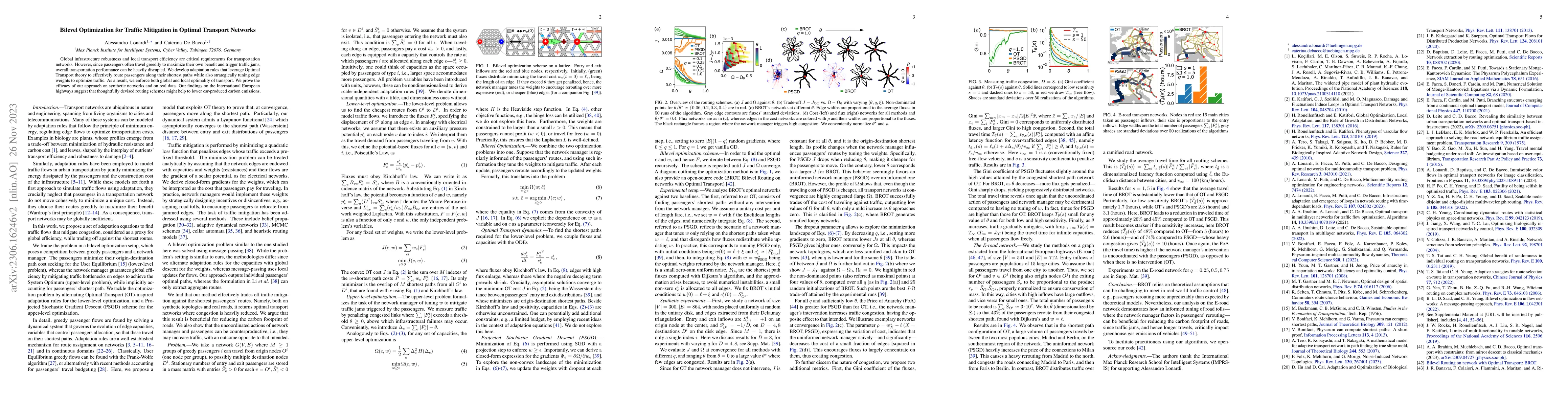 Thumbnail for Bilevel Optimization for Traffic Mitigation in Optimal Transport
  Networks