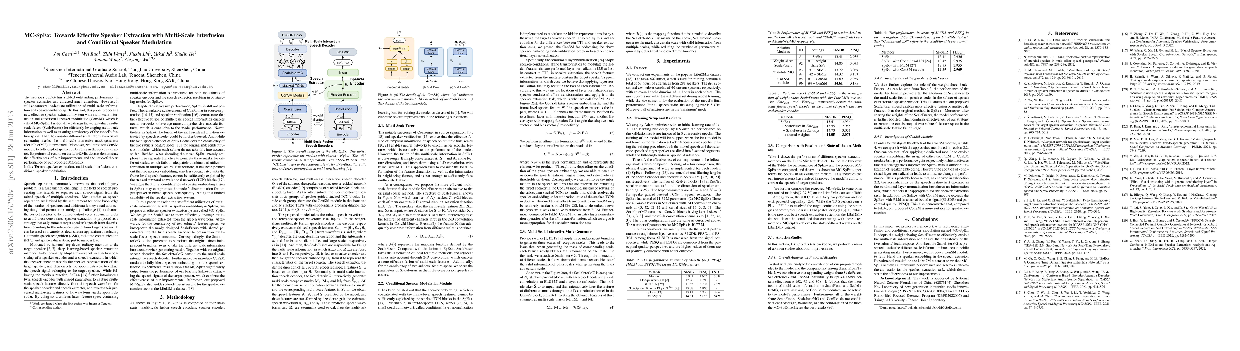 Thumbnail for MC-SpEx: Towards Effective Speaker Extraction with Multi-Scale
  Interfusion and Conditional Speaker Modulation