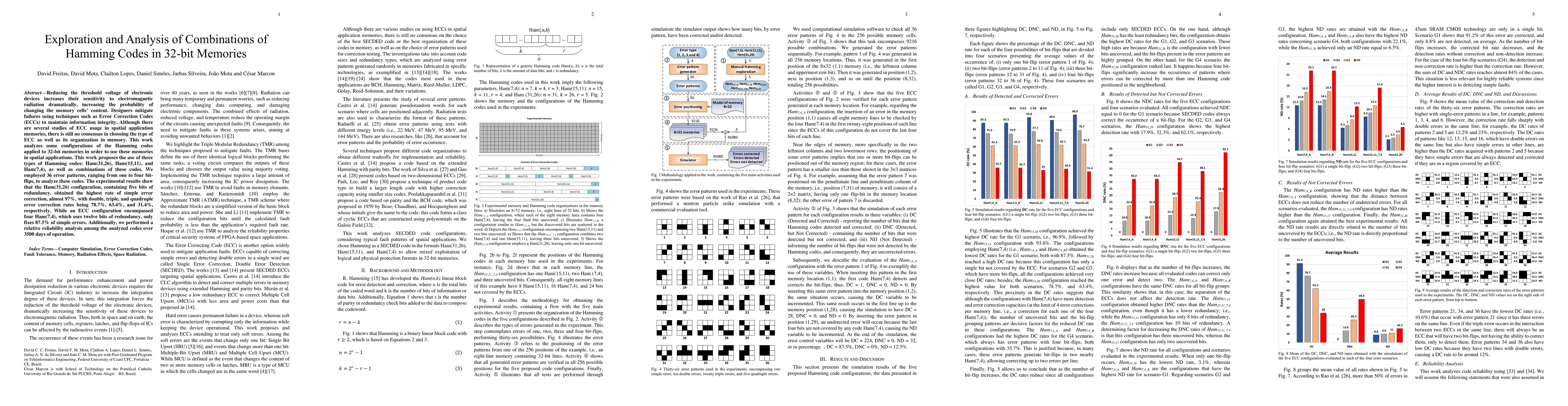 Thumbnail for Exploration and Analysis of Combinations of Hamming Codes in 32-bit
  Memories