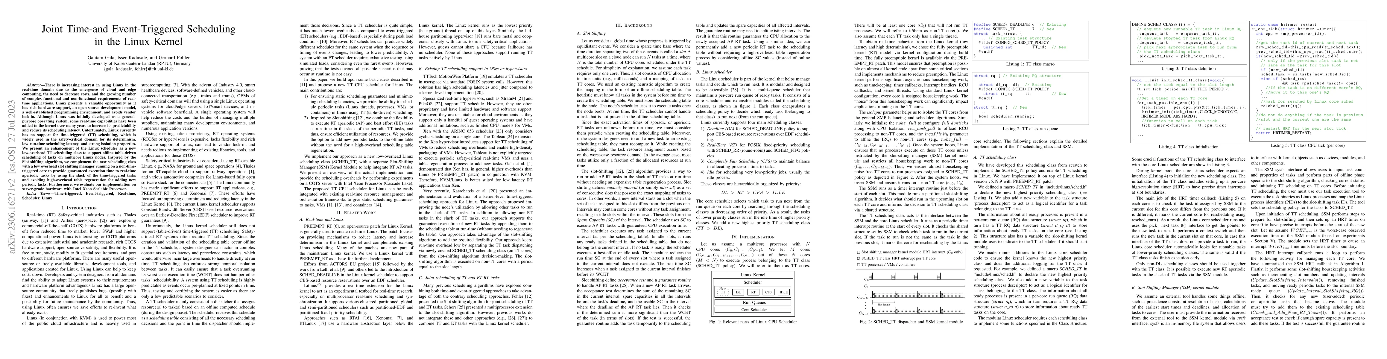 Thumbnail for Joint Time-and Event-Triggered Scheduling in the Linux Kernel