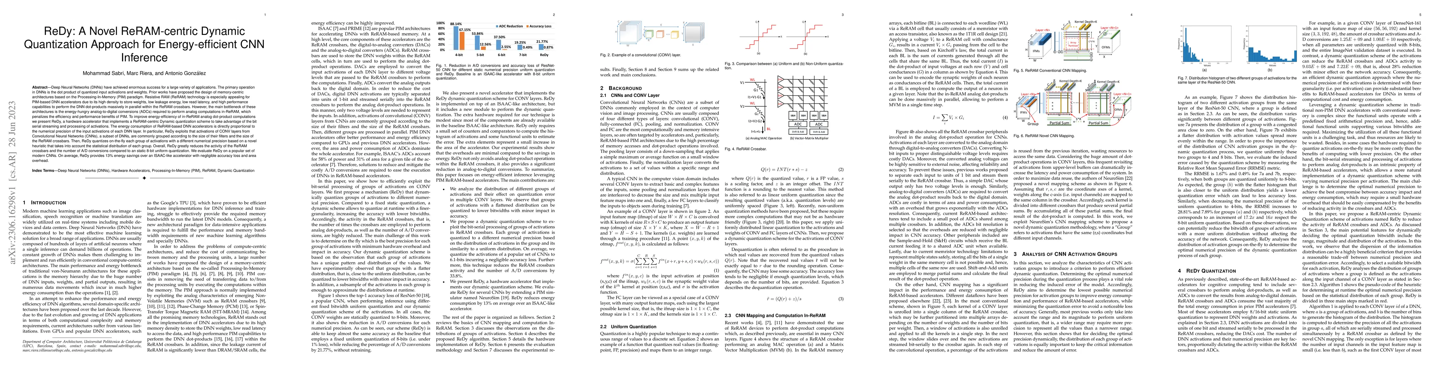 Thumbnail for ReDy: A Novel ReRAM-centric Dynamic Quantization Approach for
  Energy-efficient CNN Inference