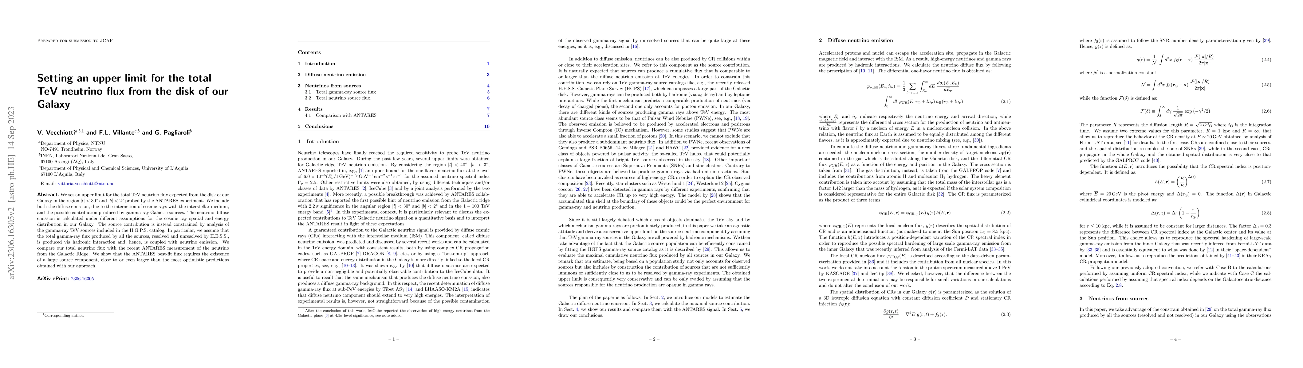 Thumbnail for Setting an upper limit for the total TeV neutrino flux from the disk of
  our Galaxy