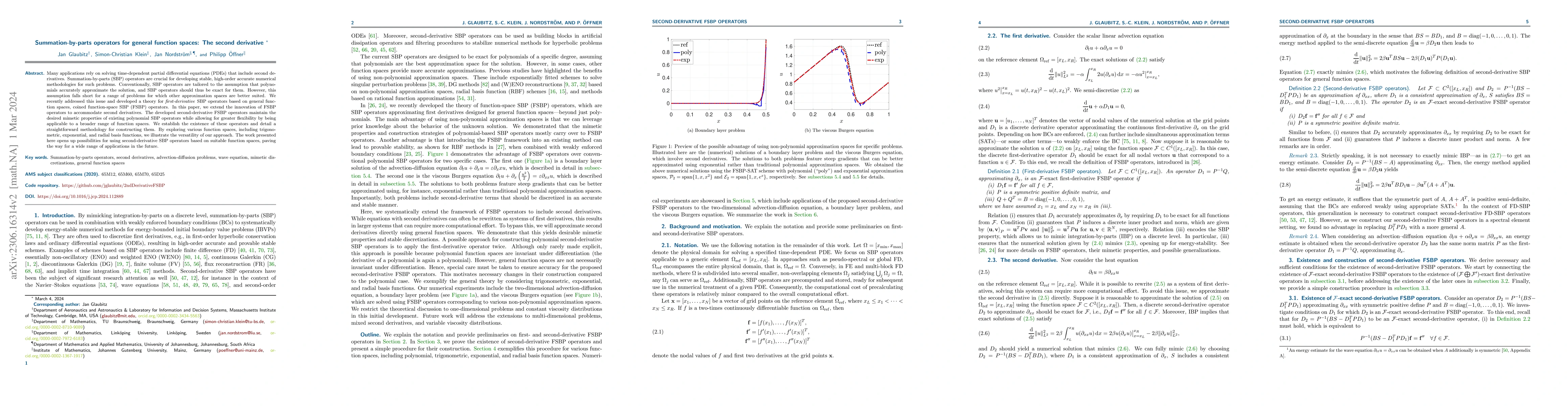 Thumbnail for Summation-by-parts operators for general function spaces: The second
  derivative