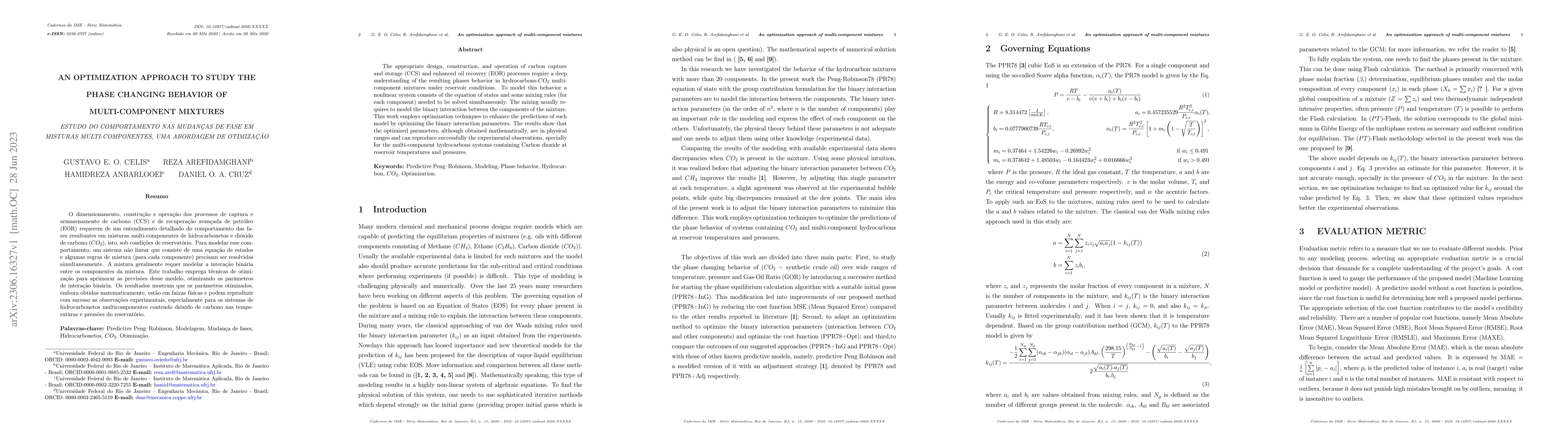 Thumbnail for An optimization approach to study the phase changing behavior of
  multi-component mixtures