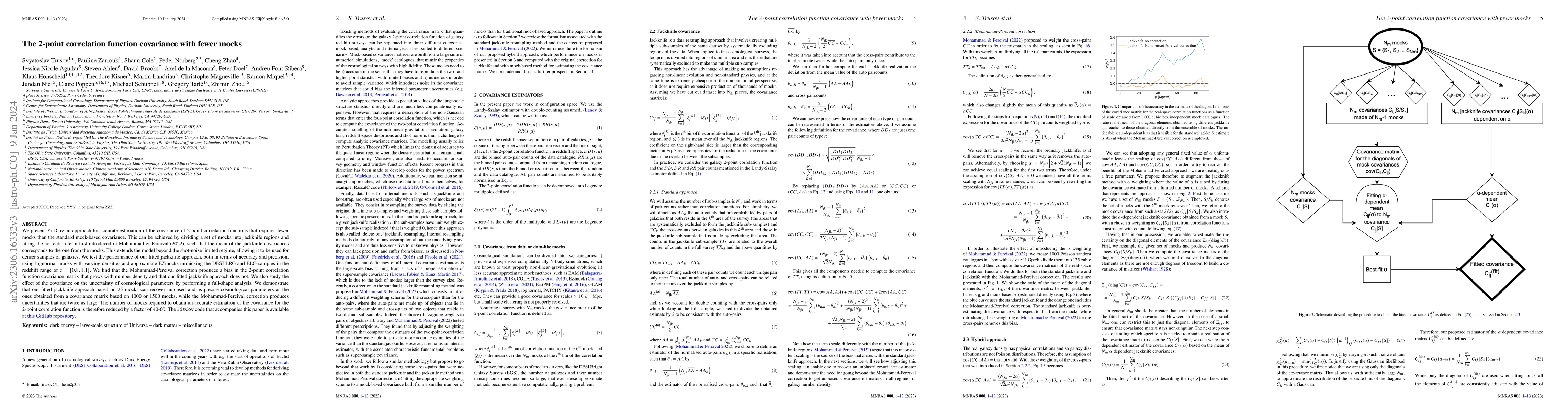 Thumbnail for The 2-point correlation function covariance with fewer mocks