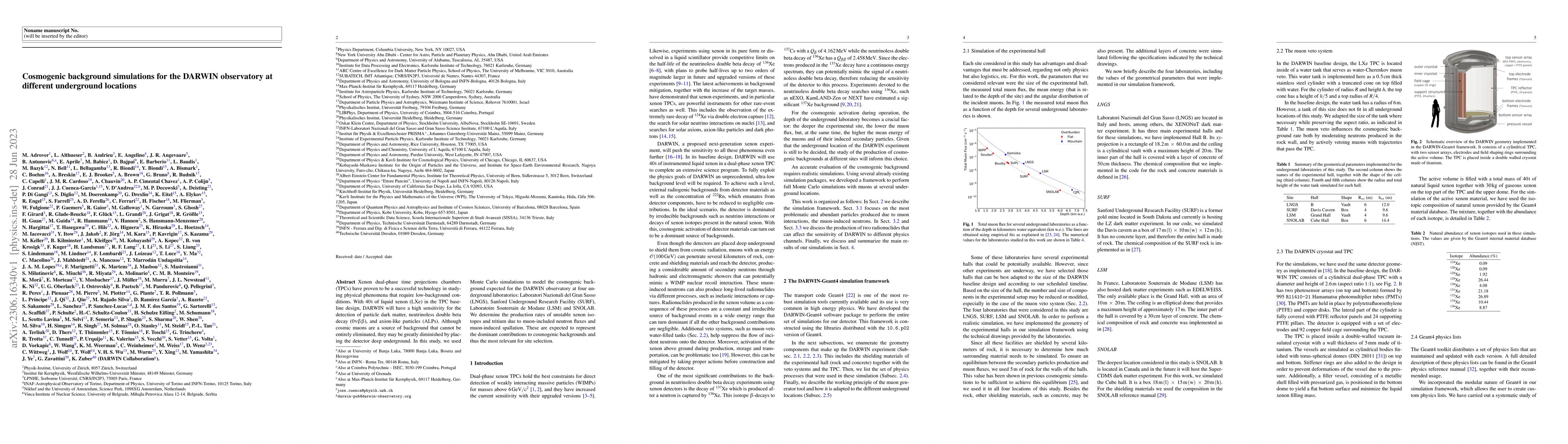 Thumbnail for Cosmogenic background simulations for the DARWIN observatory at
  different underground locations