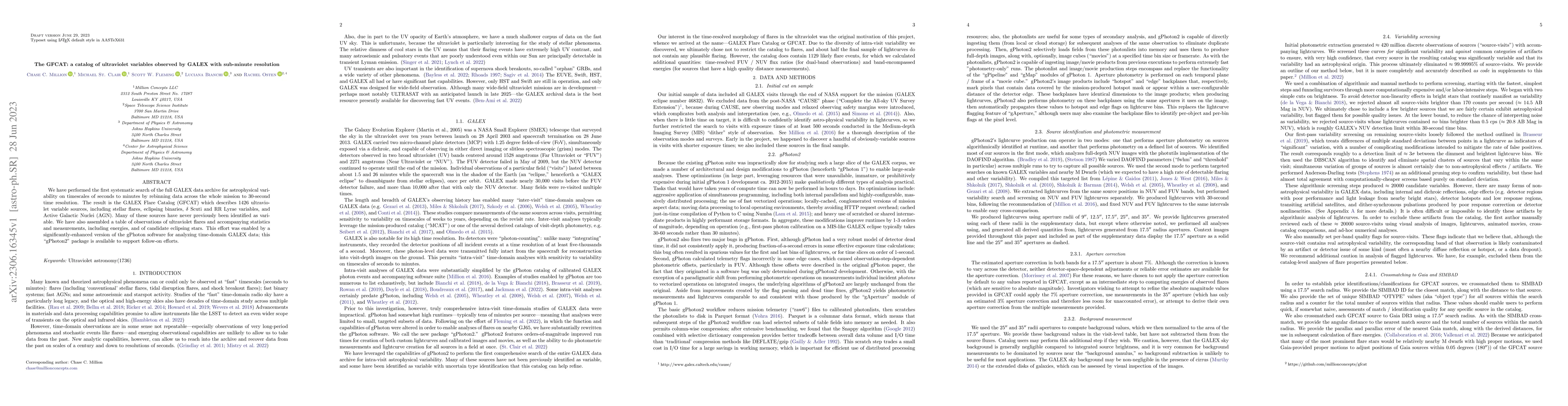Thumbnail for The GFCAT: a catalog of ultraviolet variables observed by GALEX with
  sub-minute resolution